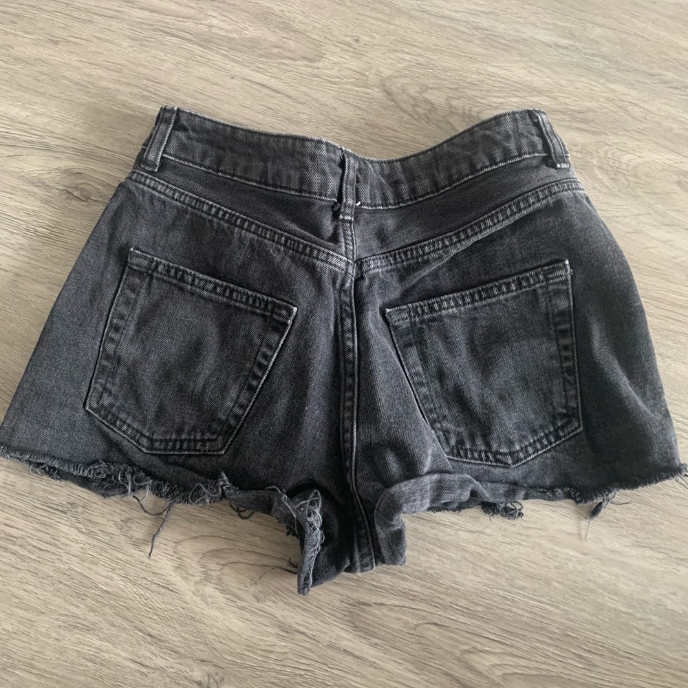 Topshop Moto Black Jean Shorts with rips